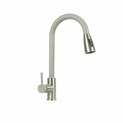 Змішувач для кухні з висувним виливом Platinum KT 8203 (8614) сірий - фото 1