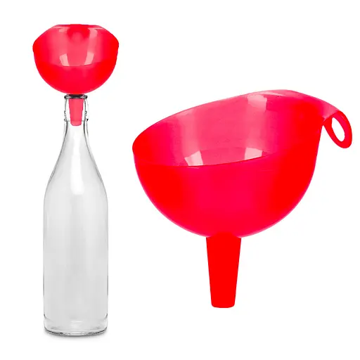 Лейка сливная воронка пластмассовая на банку, Kitchette Красный 84522 - фото 2