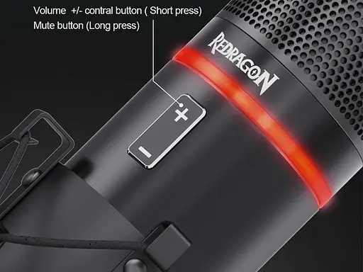 Стрімовиймікрофон Redragon Blazar GM300 (USB) металевий з підставкою кабель 1.7м - фото 6