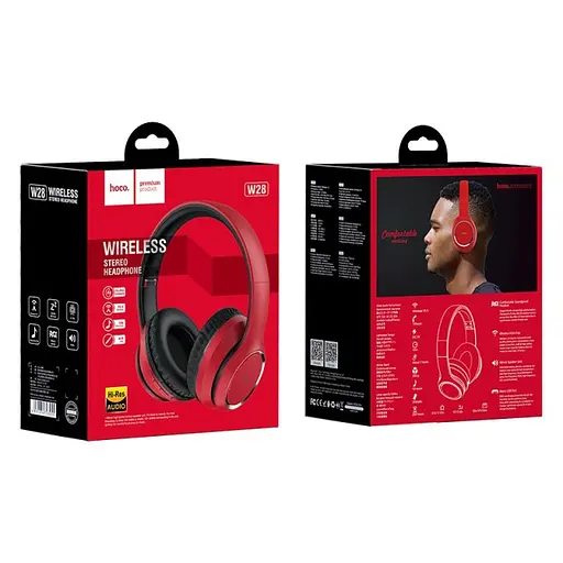 Bluetooth-навушники Hoco W28 Journey Wireless Headphones Red - фото 3