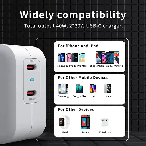 Зарядное устройство USB C быстрая зарядка 40 Вт - фото 5