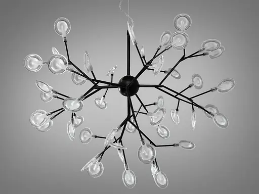 Эклектичная, впечатляющая подвесная люстра "Светлячок", 45 ламп, черная - фото 2