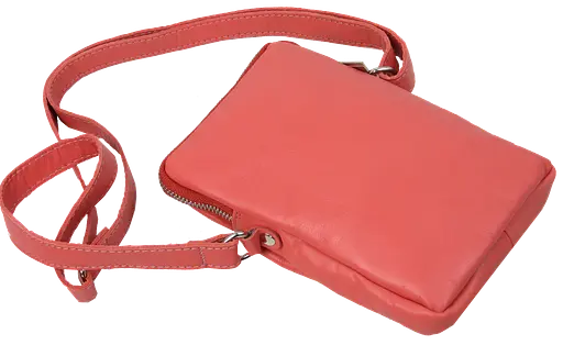 Небольшая женская кожаная сумка Borsacomoda через плечо кораллова sum0028730 - фото 7