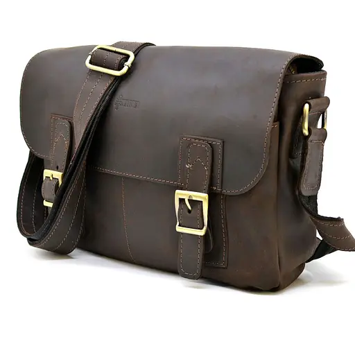 Чоловіча шкіряна сумка через плече TARWA 32х7х25 см sum0025802 - фото 1