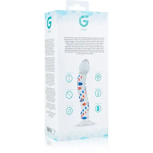 Скляний дилдо з вигинами і малюнком Gildo Glass Dildo No. 3 - фото 7