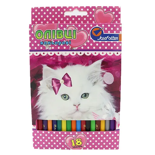 Олівці пластикові J. Otten Кошечка, 18 кольорів
