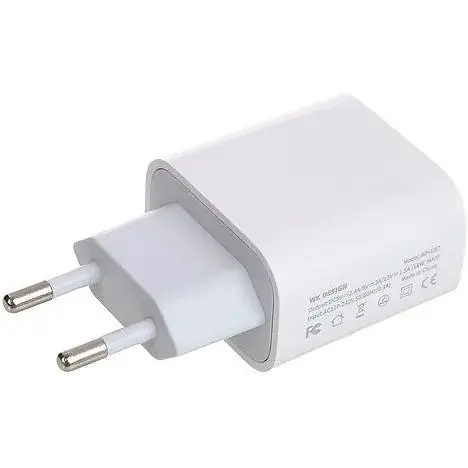 Сетевое зарядное устройство WK Design WP-U57 Smart Charge QC3.0/18W 1USB 5V/3.0A max White - фото 2