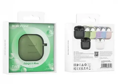 Наушники беспроводные TWS в кейсе Borofone BW29 Charm Зеленые - фото 3