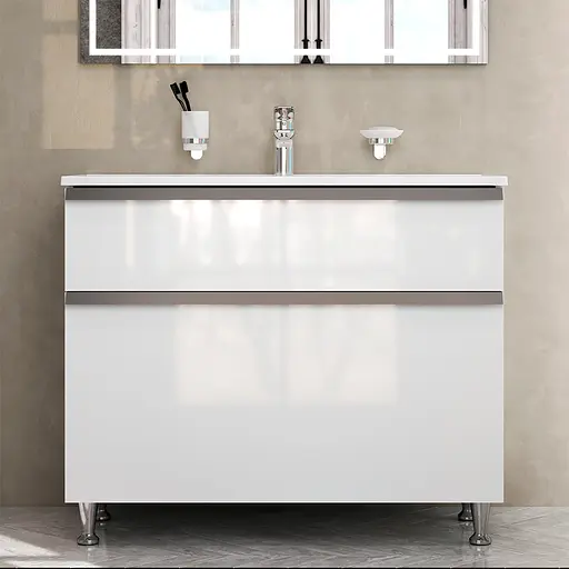 Тумба з умивальником AM.PM X-Joy підлогова 100 см 2 ящики білий MTA-FSX1002WG-WCC1002WG Білий - фото 7