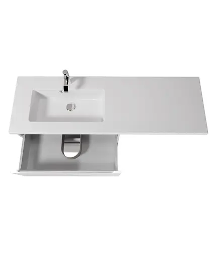 Тумба Мойдодир Unik 80-A Adam 140 L Білий підвісна з крилом над пральною машиною Білий - фото 5