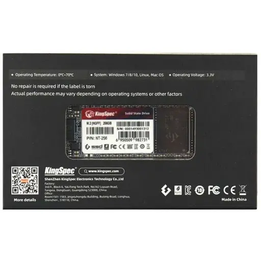 SSD Kingspec 128GB M2 PCIe Gen3 NVMe 2280 - фото 2