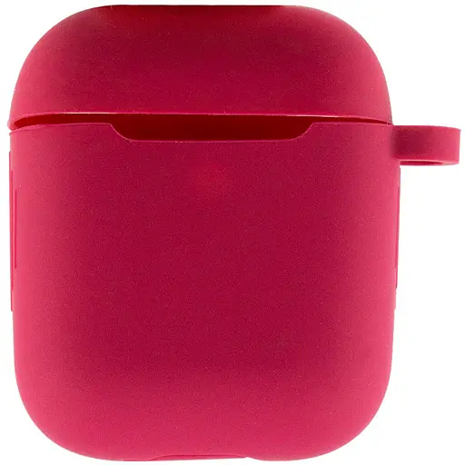 Силіконовий футляр New з карабіном для навушників Airpods 1/2 Червоний / Rose Red - фото 2