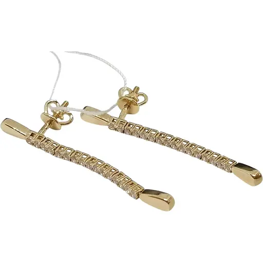 Золоті сережки-пуссети Favoritum з фіанітами. 211341