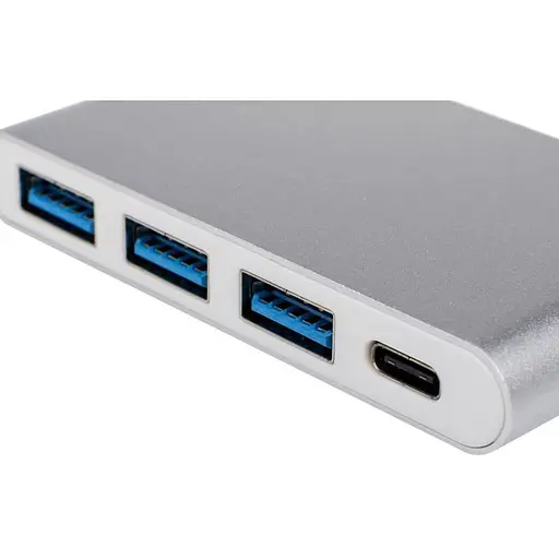 USB-Хаб ATcom USB Type-C 3хUSB3.0, USB Type-C, 0.1м, металл Silver (12808) - фото 3