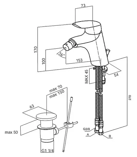 Смеситель для биде AM.PM Bliss L F5383164 Хром - фото 2