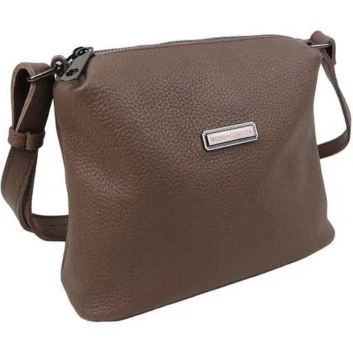 Женская наплечная кожаная сумка Borsacomoda бежевая sum0028717 - фото 1