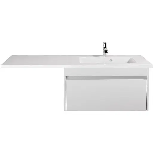 Тумба Мойдодир Prime 80-A Adam 140 R Білий підвісна з крилом над пральною машиною Білий - фото 1