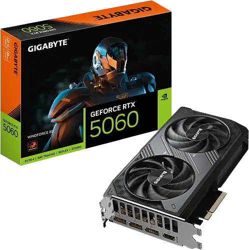 Відеокарта GeForce RTX 5060 8GB Gigabyte Windforce (GV-N5060WF2-8GD)
