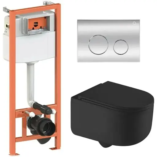 Набір Q-tap Nest 4 в 1 підвісний унітаз Taurus Ultra Quiet 490x360x380 + комплект інсталяції QT2433084EUQMB46184 - фото 1