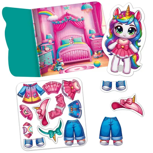 Игра развивающая с липучками "Единорожка" Vladi Toys VT1320-01, 11 элементов одежды - фото 3