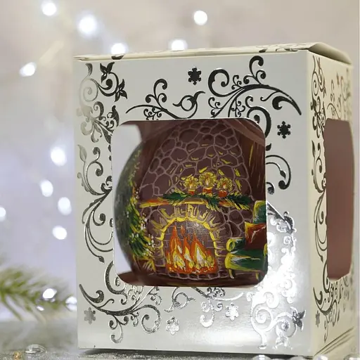 Ялинкова прикраса Санта Шоп Кам'яний камін скло (4820001112566) - фото 4