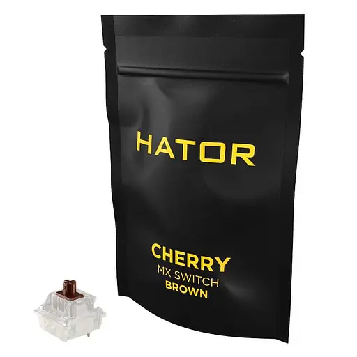 Набір механічних перемикачів HATOR Hotswap Switch Cherry MX Brown 10 шт. (HTS-124) - фото 1