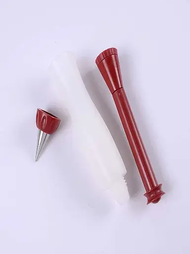 Шприц кулинарный кондитерский силиконовый с носиком из нержавеющей стали для шоколада 20 см, Kitchen Master Красный 85119 - фото 5