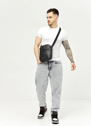 Мужская сумка мессенджер Sambag Makros черная 23 × 19 × 7 см (70278001m) - фото 3
