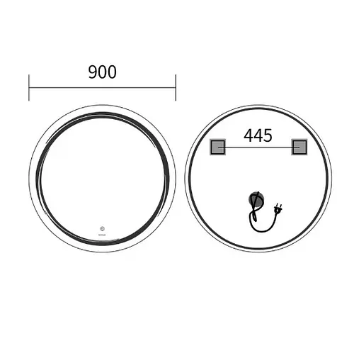 Зеркало Mixxus Premium WAVE MC04-90 (LED Touch, Anti-fog (3-6,5kK)) (MP6637) - фото 5