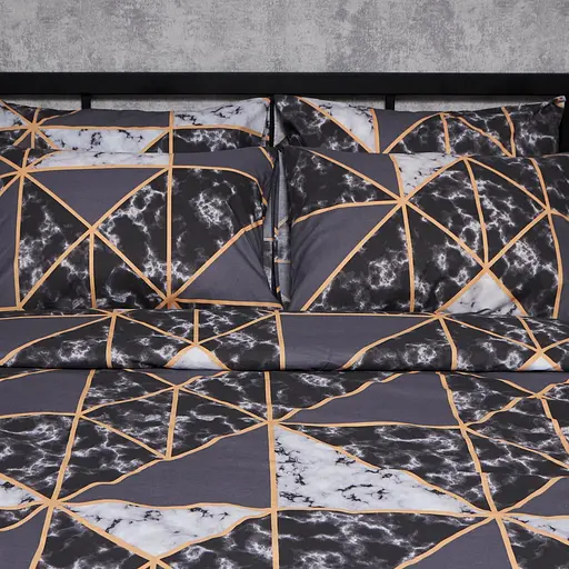 Комплект постельного белья Moon&Star Бязь Gold Люкс Marble Gold King Size 220x240 наволочки 4х50х70 - фото 6