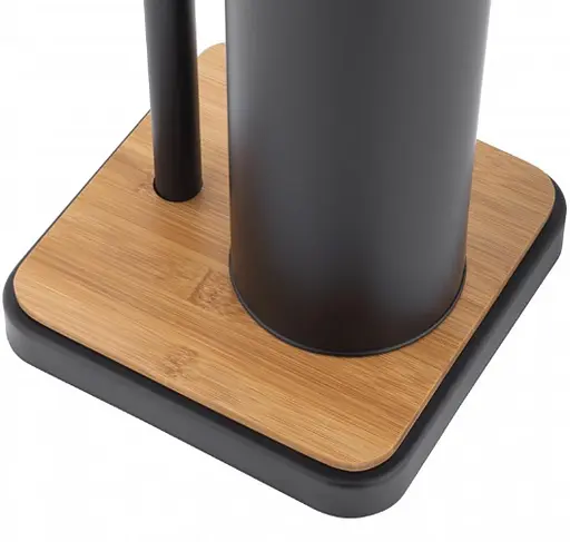 Стойка для ершика и туалетной бумаги Yoka Dyka black bamboo P.DYKA-BLK, Черный матовый - фото 3