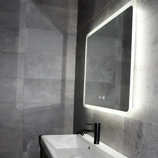 Дзеркало Dusel DE-M3011 75x120 см Сенсорне включення + підігрів + годинник / темп, Білий - фото 8