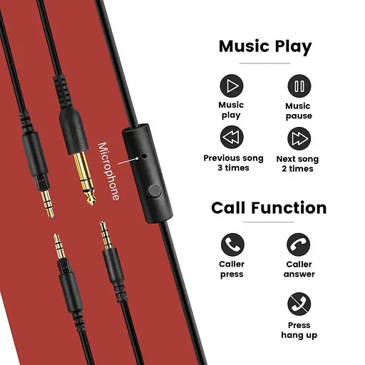 Накладні провідні студійні HIFI навушники OneOdio Studio Wireless black зі складною конструкцією та мікрофоном - фото 3