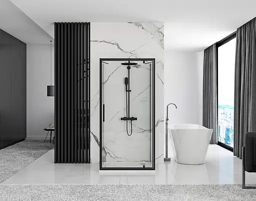 Душова кабіна Rea Rapid Swing 70x80 black REA-KPL-009946, Чорний матовий, Універсальна, прозорий - фото 3