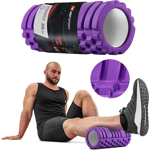 Роллер массажер (валик, ролик) Hop-Sport EVA 33см HS-A033YG фиолетовый - фото 4