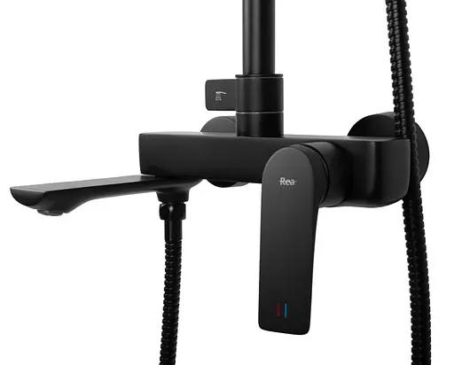 Душевая система Rea Avalon black с изливом REA-P8811, Черный матовый - фото 6