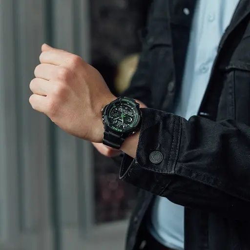 Наручний годинник чоловічий Skmei S-Shock Green 0931 Чорний (077) - фото 6
