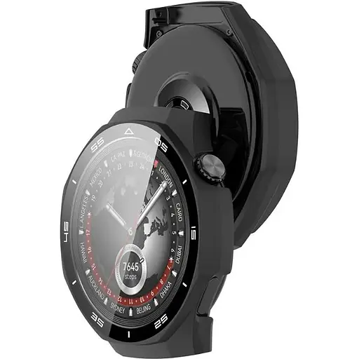 Чехол-накладка DK для Huawei Watch GT 5 Pro 46mm Пластик Soft-Touch Glass Full Cover (black) - фото 2