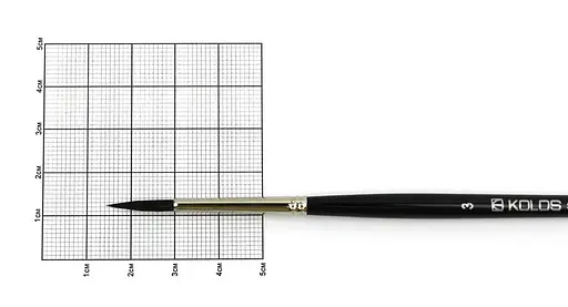 Пензель білка кругла Classic 3049R № 3 коротка ручка Kolos - фото 2