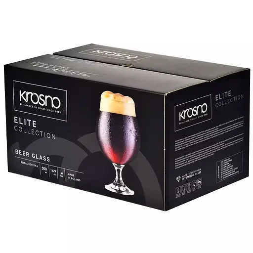 Уцінка. Набір низьких келихів для пива Krosno Elite, скло, 500 мл, 6 шт. (788593)   - фото 3