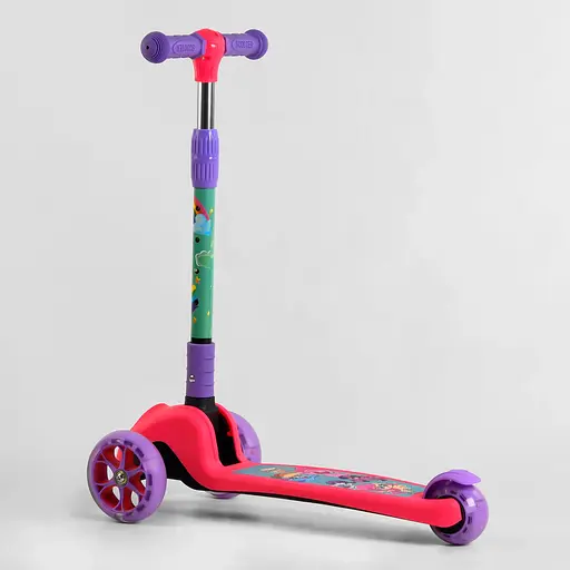 Самокат Best Scooter 13х30х58-71.5 см Рожево-бузковий 000231657 - фото 4