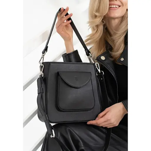 Жіноча шкіряна сумка Stella чорна - фото 1