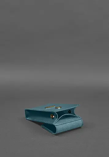 Вертикальна жіноча шкіряна сумка Mini поясна / кроссбоді зелена - фото 5