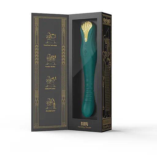 Вібратор Zalo King Vibrating Thruster 30.2 см зелений - фото 9