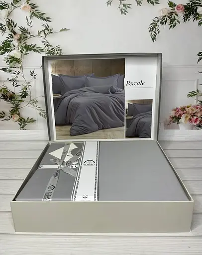 Постільна білизна Percale Gri Сатин Преміум Romeo Home pbe0051813 - фото 1