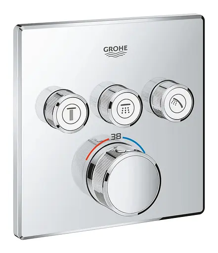 Душова система прихованого монтажу Grohe Grohtherm Smartcontrol з New Tempesta 250 UA26415SC6, Хром - фото 12