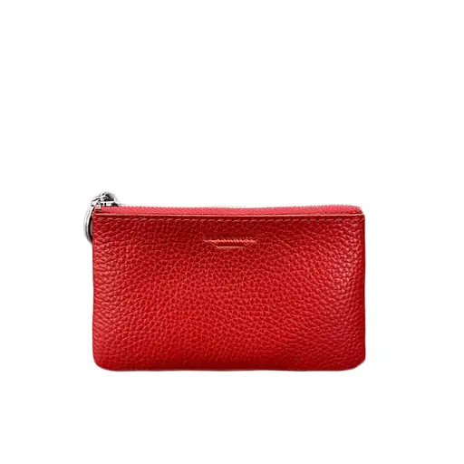 Кожаная монетница / мини-косметичка 3.0 красная флотарь - фото 5