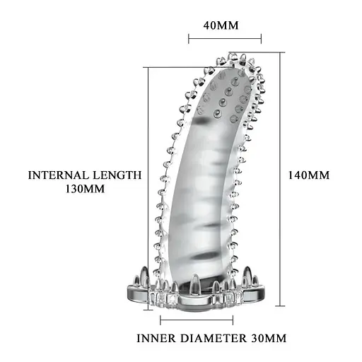 Насадка на пенис Baile Brave Man Penis Sleeve Crystal 14 см прозрачный - фото 6