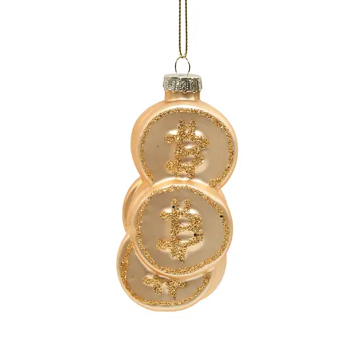 Елочное украшение "Золотые биткоины" 4,5*4,2*9,8см, YQ1406310
