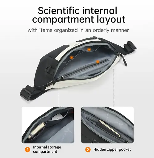 Сумка-бананка Tigernu T-S81012 2.5л 7'' Black Grey (18196) - фото 7